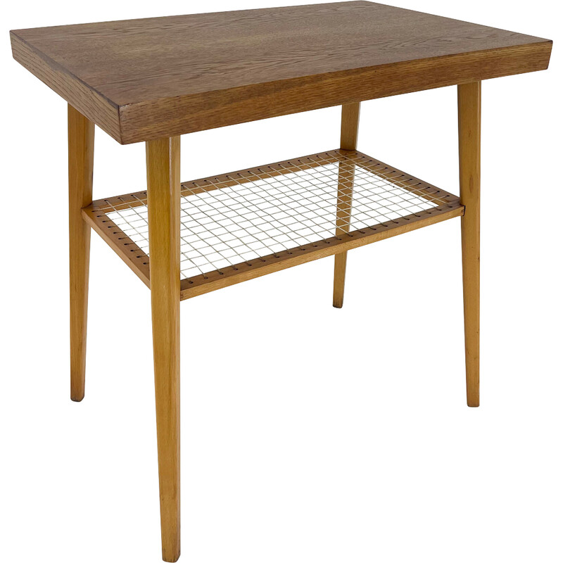 Table d'appoint vintage en bois, Tchécoslovaquie 1960