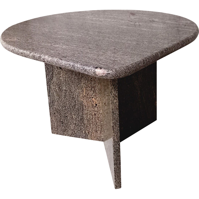 Mesa de centro vintage de granito gris, 1970