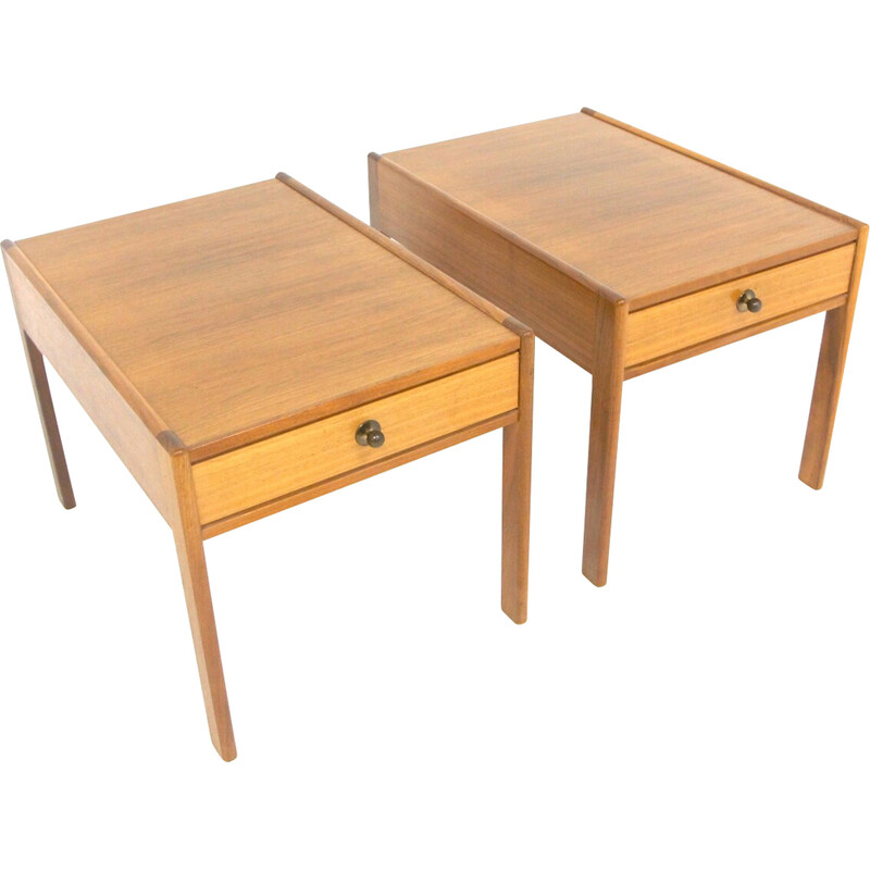 Pair of vintage walnut night stands, Sweden 1960