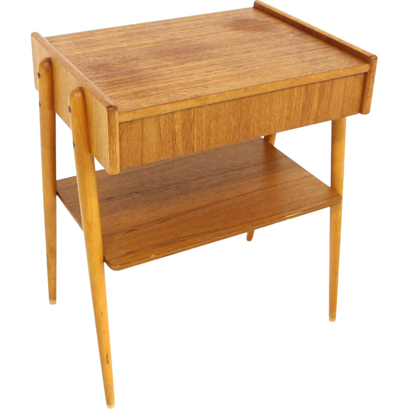 Table de chevet vintage en teck par Carlström, Suède 1960