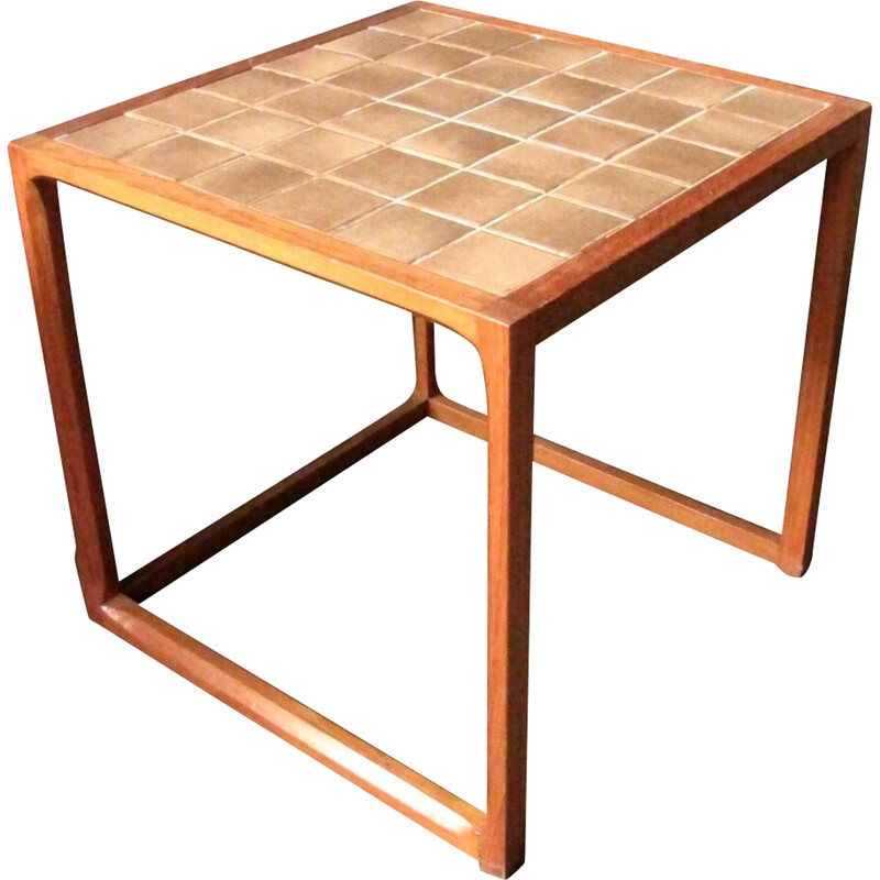 Vintage square Danish side table in teak by Kai Kristiansen for Aksel Kjersgaard, Denmark 1970s
