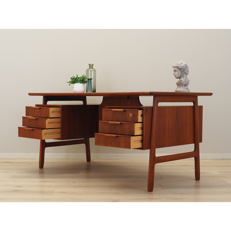 Vintage Deens teakhouten bureau van Omann Jun, 1970