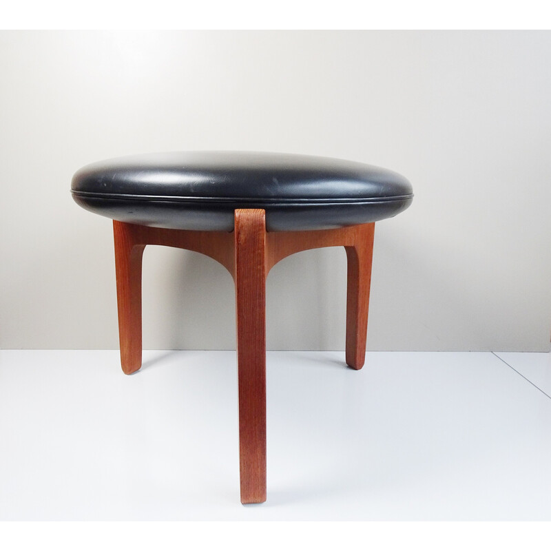 Vintage teak stool by Ellekaer and Linneberg, Denmark 1960s