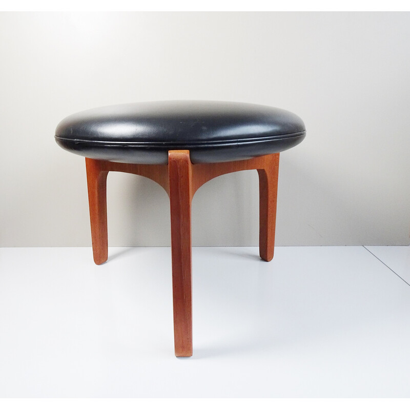 Vintage teak stool by Ellekaer and Linneberg, Denmark 1960s