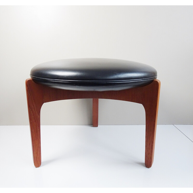 Vintage teak stool by Ellekaer and Linneberg, Denmark 1960s