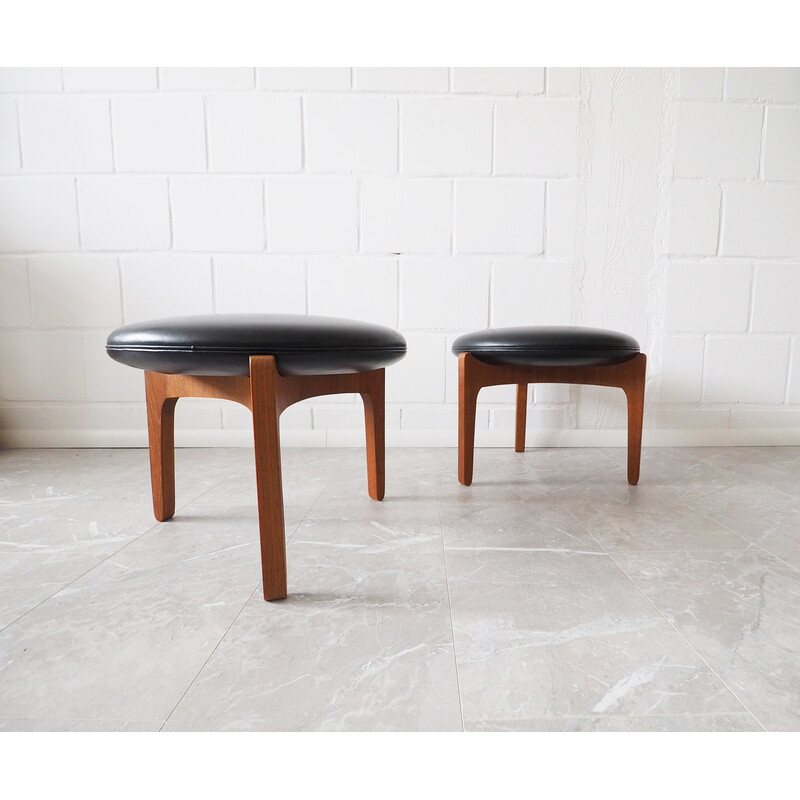 Vintage teak stool by Ellekaer and Linneberg, Denmark 1960s