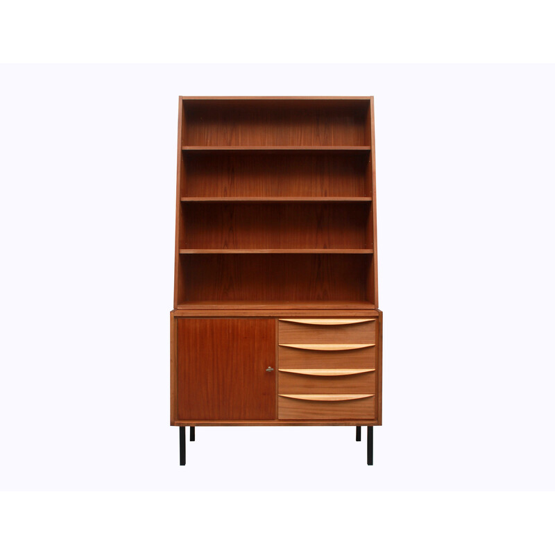 Vintage wood bookcase, 1950s