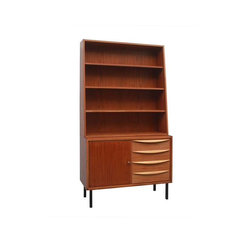 Vintage wood bookcase, 1950s