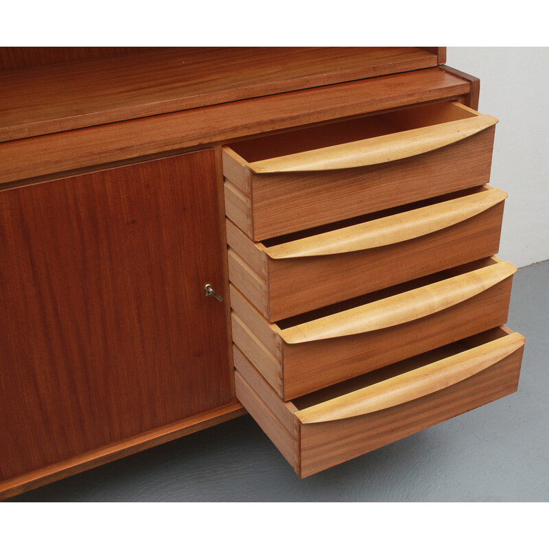 Vintage wood bookcase, 1950s