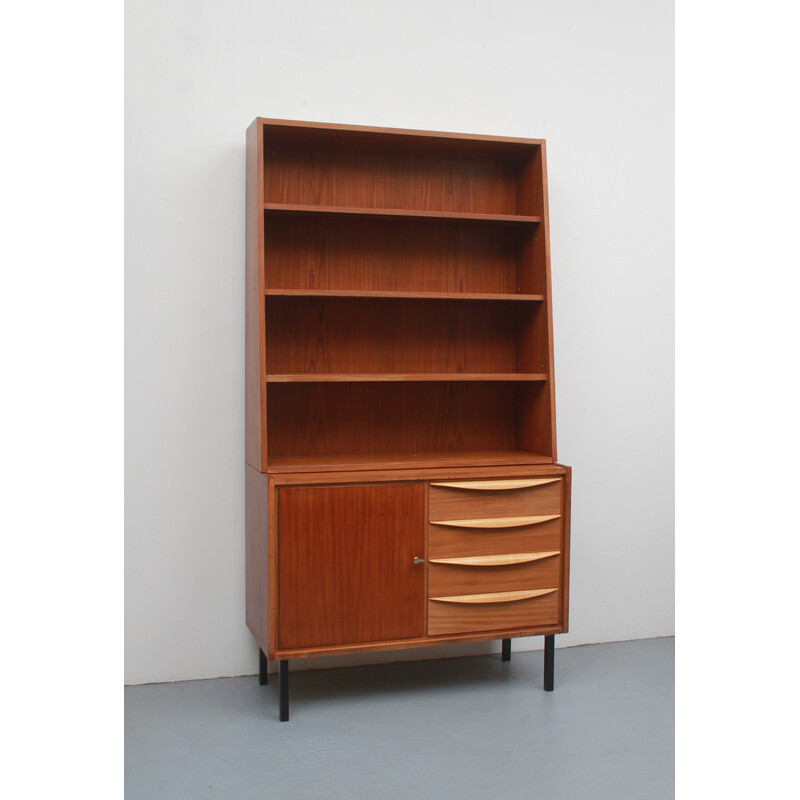 Vintage wood bookcase, 1950s