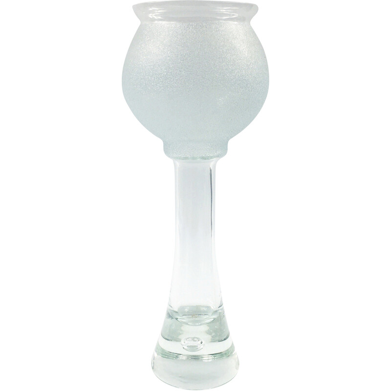 Vase minimaliste scandinave vintage en verre de Bergdala, Suède 1970