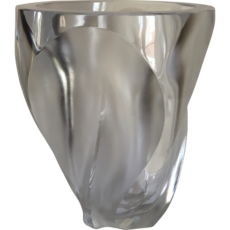 Vase vintage en cristal par Lalique, 1960