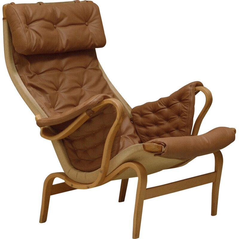 Vintage "Pernilla" fauteuil van Bruno Mathsson voor Dux, Zweden 1970