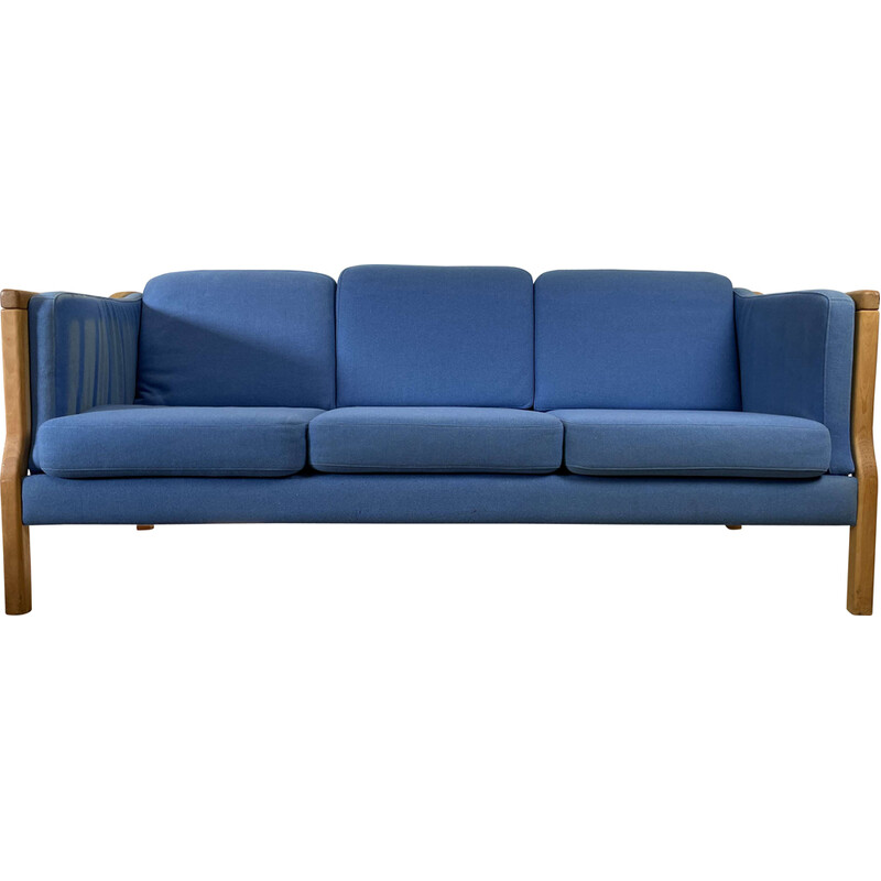 Skandinavisches Vintage-Sofa, 3-Sitzer, hellblau, 1990