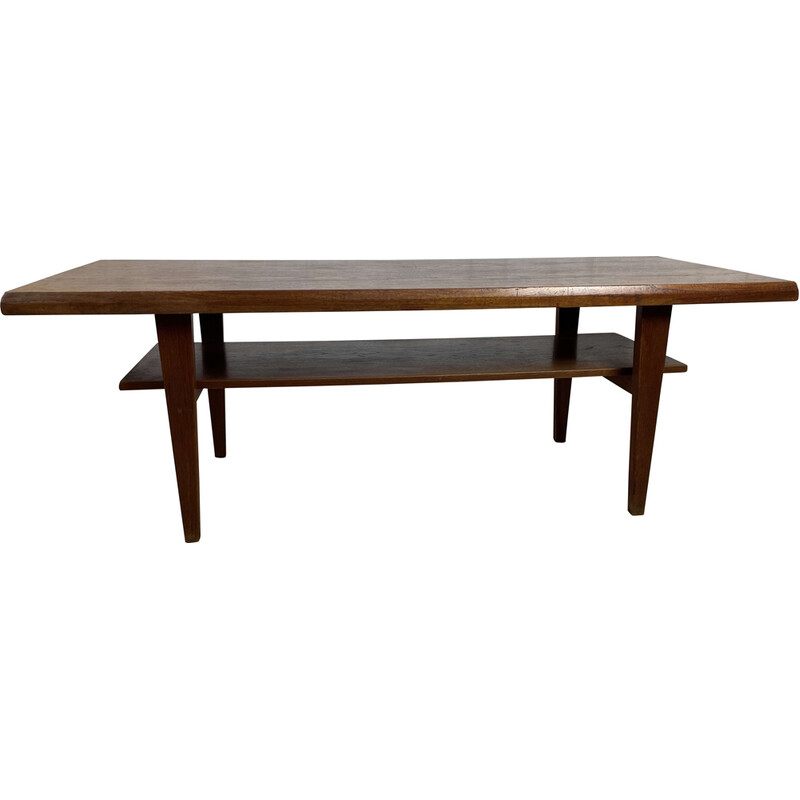 Scandinavian vintage teak coffee table with double top, 1960