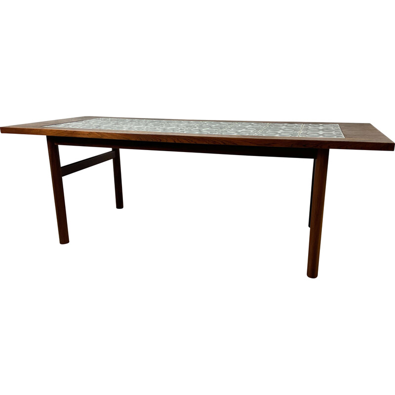 Scandinavian vintage coffee table in rosewood and earthenware, Denmark 1960