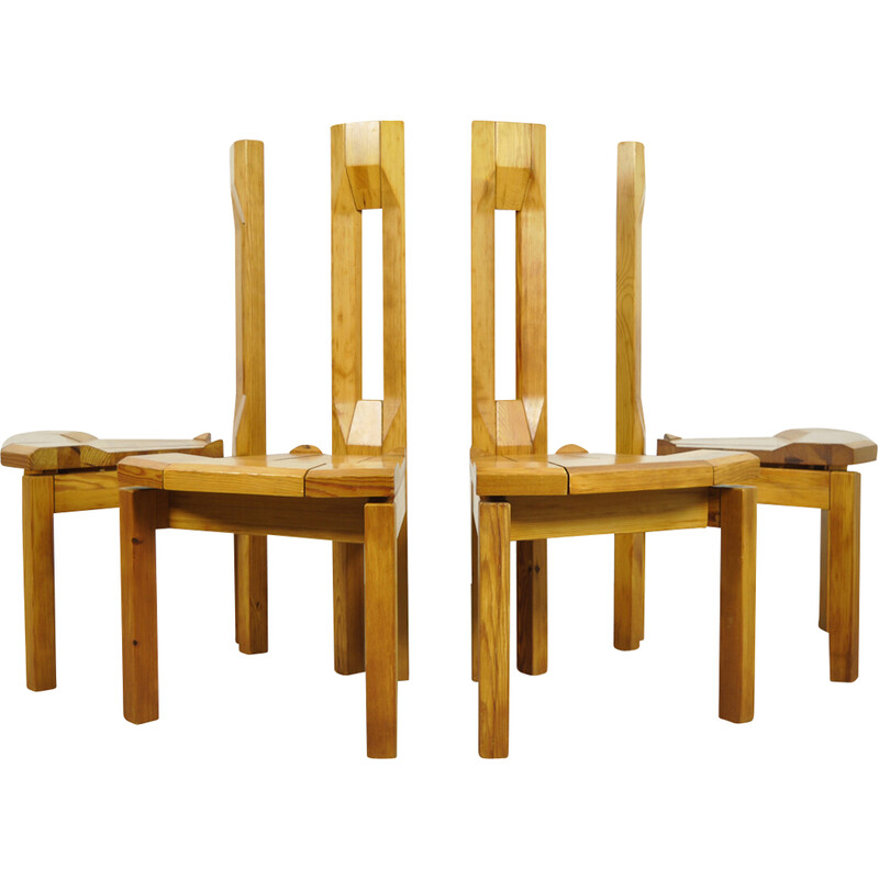 Pair of vintage pine dining chairs "Rantasipi" by Arnold Lerber for Laukaan Puu, Finland 1970s