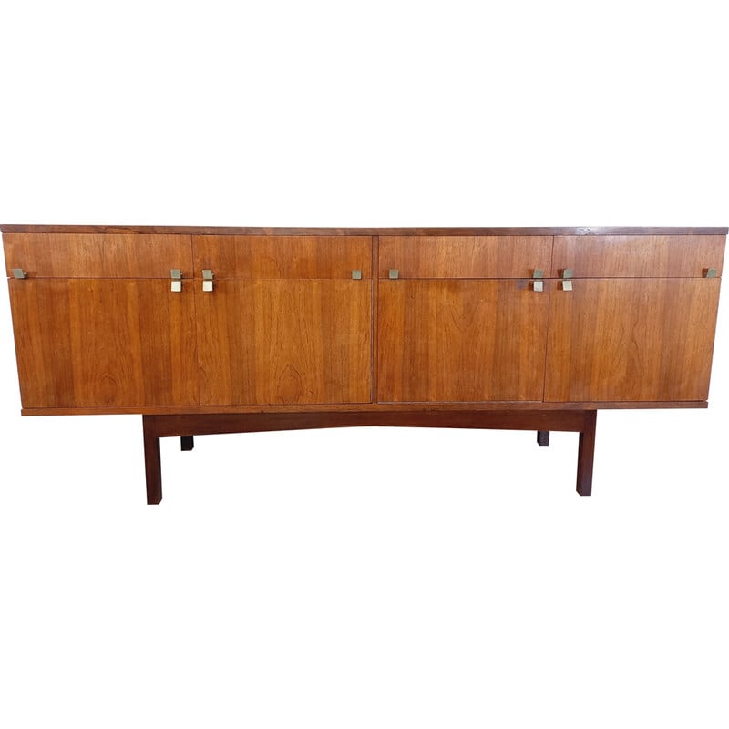 Credenza vintage in palissandro e ottone, 1960