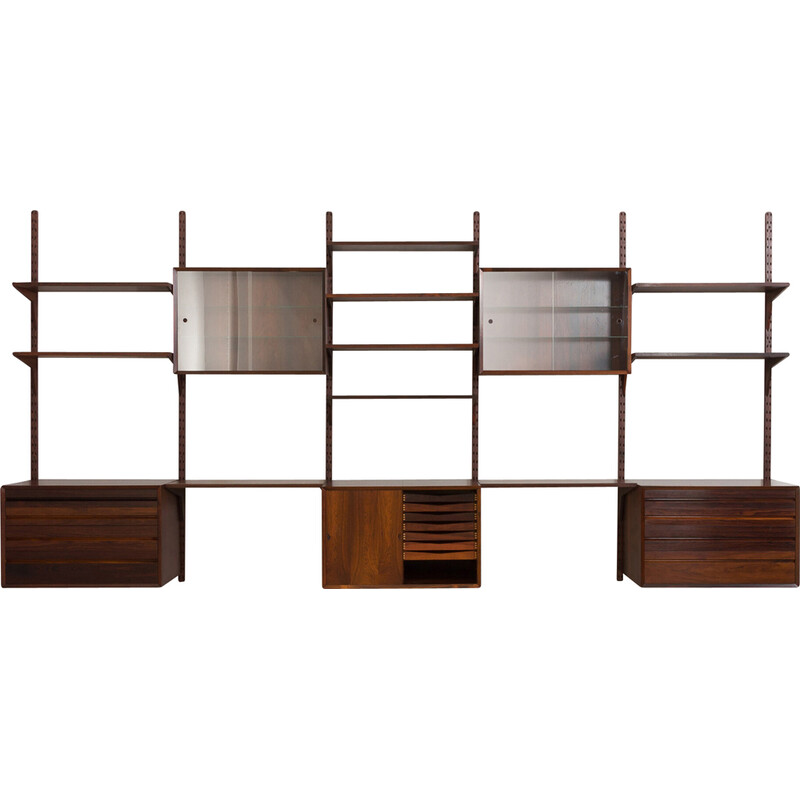 Vintage rosewood 5 bay wall unit by Poul Cadovius for Cado, Dinamarca Anos 60