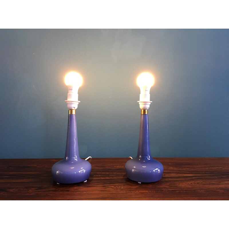 Pair Of Danish Table Lamps Model 311 by Esben Klint for Holmegaard - 1950s