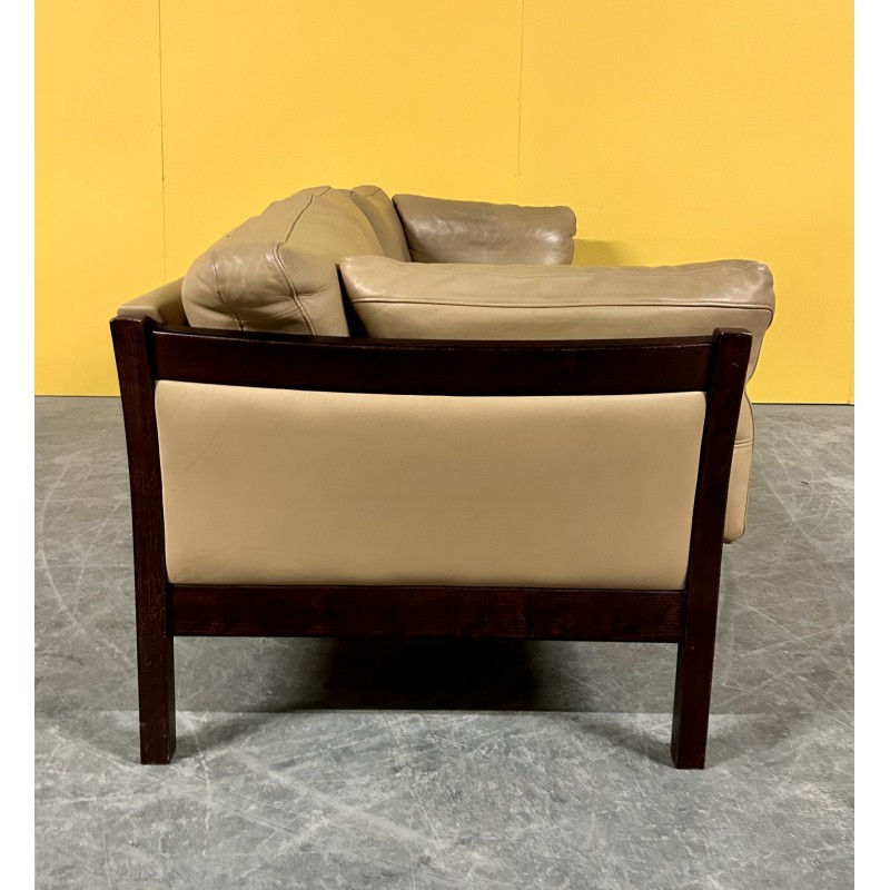 Dänisches Vintage 3-Sitzer Ledersofa, 1960er Jahre