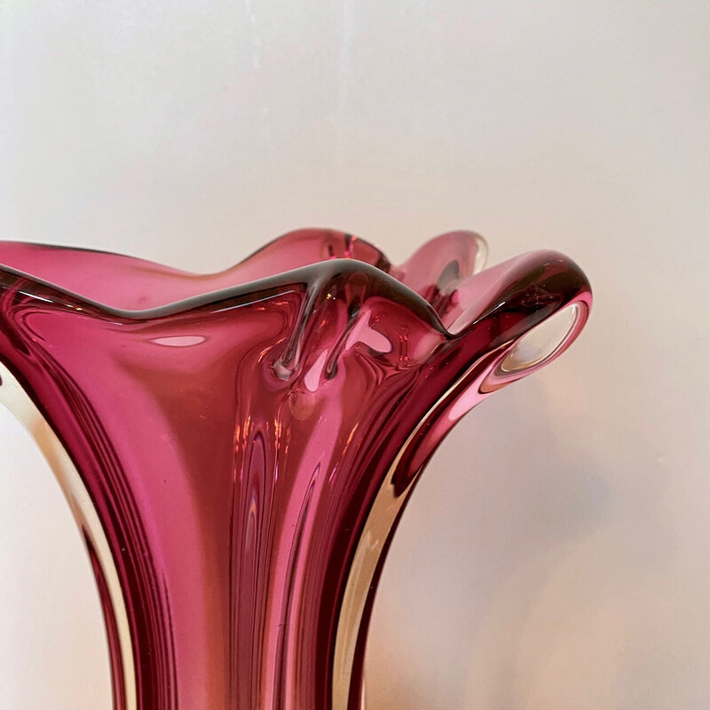 Vintage pink vase of  Fratelli Toso