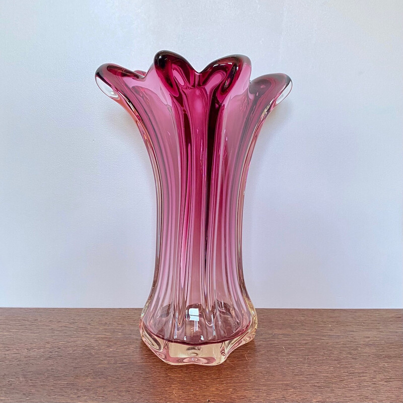 Vaso rosa vintage di Fratelli Toso