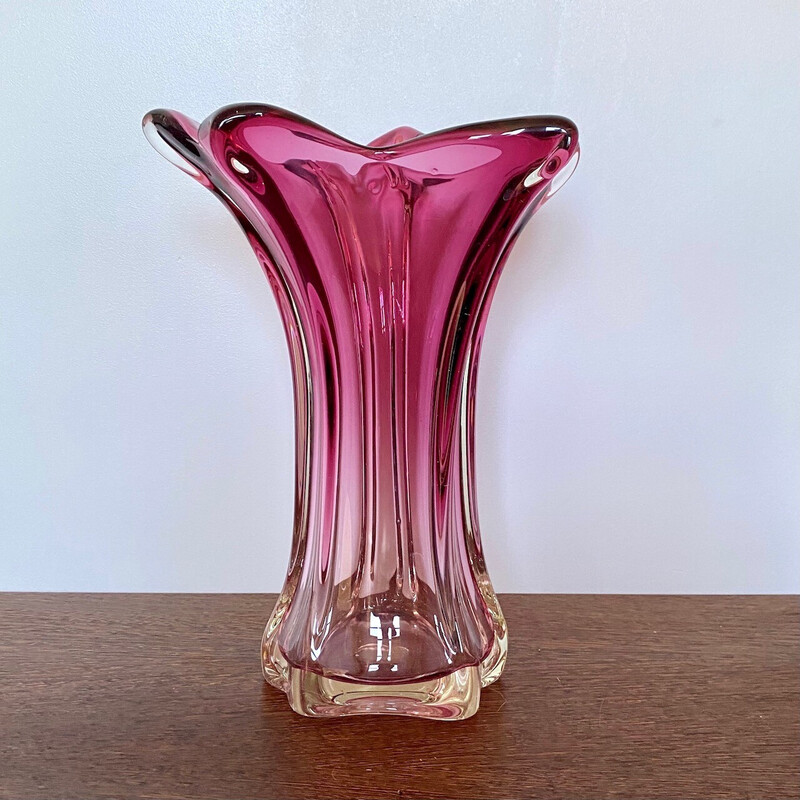 Vaso rosa vintage di Fratelli Toso
