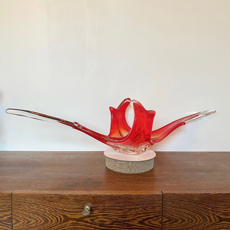 Vintage Venetian bowl in red glass, Italy