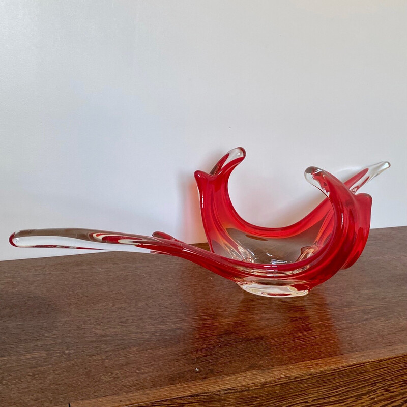 Vintage Venetian bowl in red glass, Italy