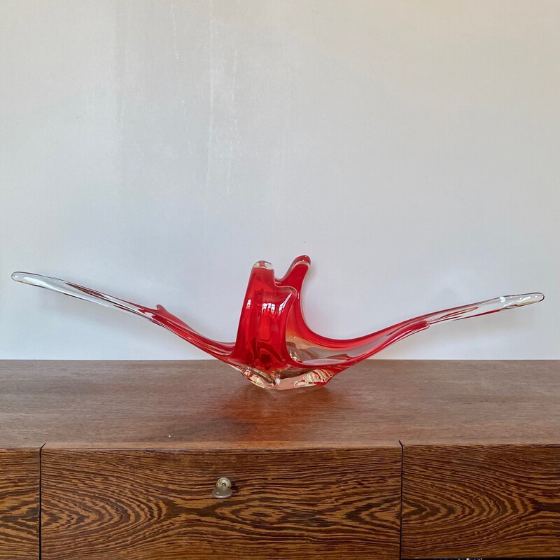 Vintage Venetian bowl in red glass, Italy