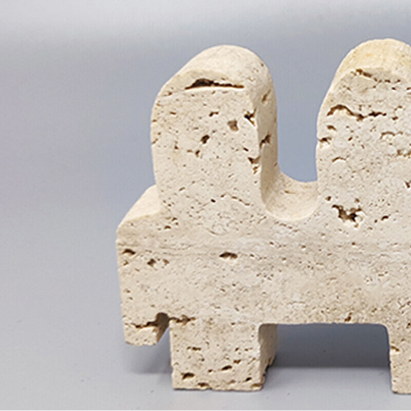 Vintage camel sculpture in travertine by Enzo Mari for F.lli Mannelli, Italy 1970s