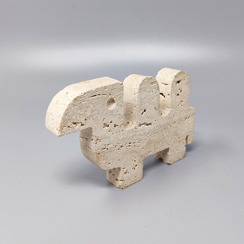 Vintage camel sculpture in travertine by Enzo Mari for F.lli Mannelli, Italy 1970s