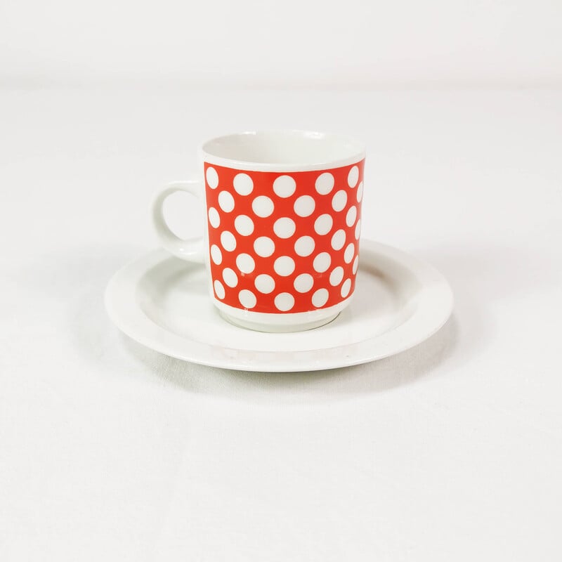 Juego de 6 tazas espresso de porcelana vintage para Fontebasso Treviso, Italia años 70