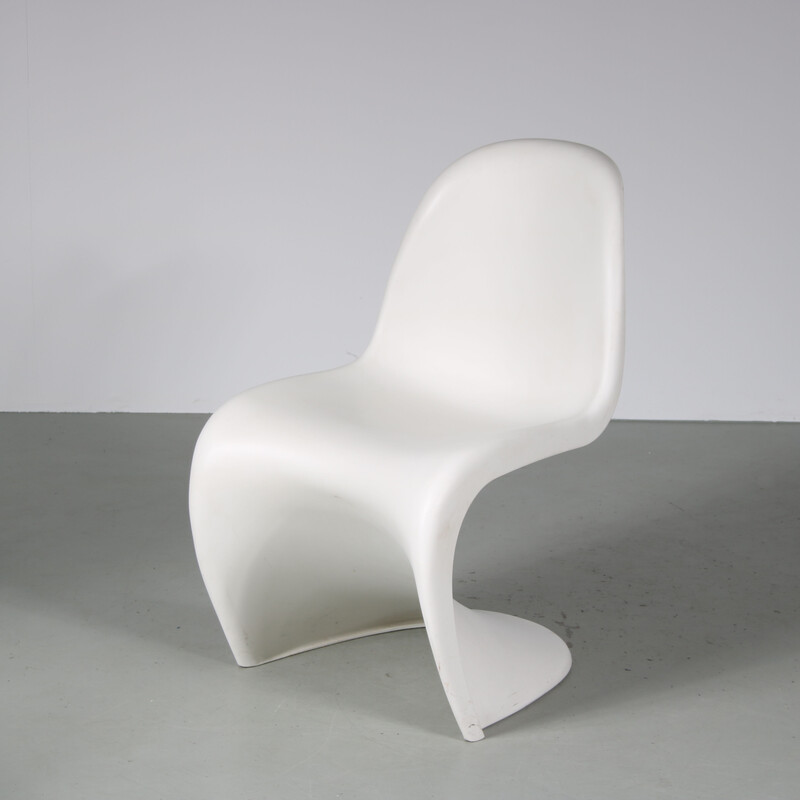 Set van 4 vintage witte plastic stoelen van Verner Panton voor Vitra, Duitsland 1990