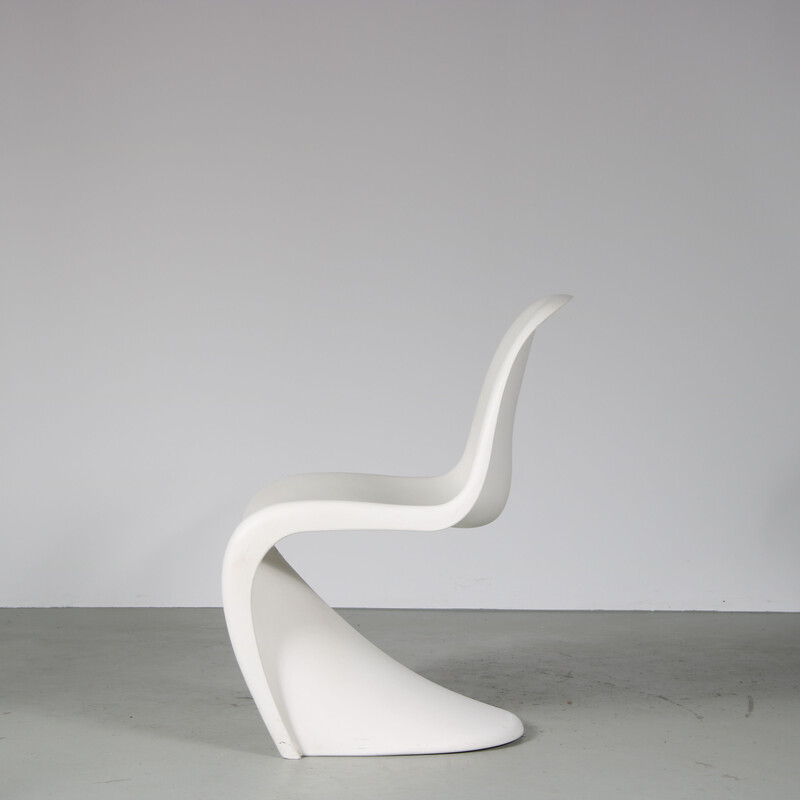 Ensemble de 4 chaises vintage en plastique blanc par Verner Panton pour Vitra, Allemagne 1990