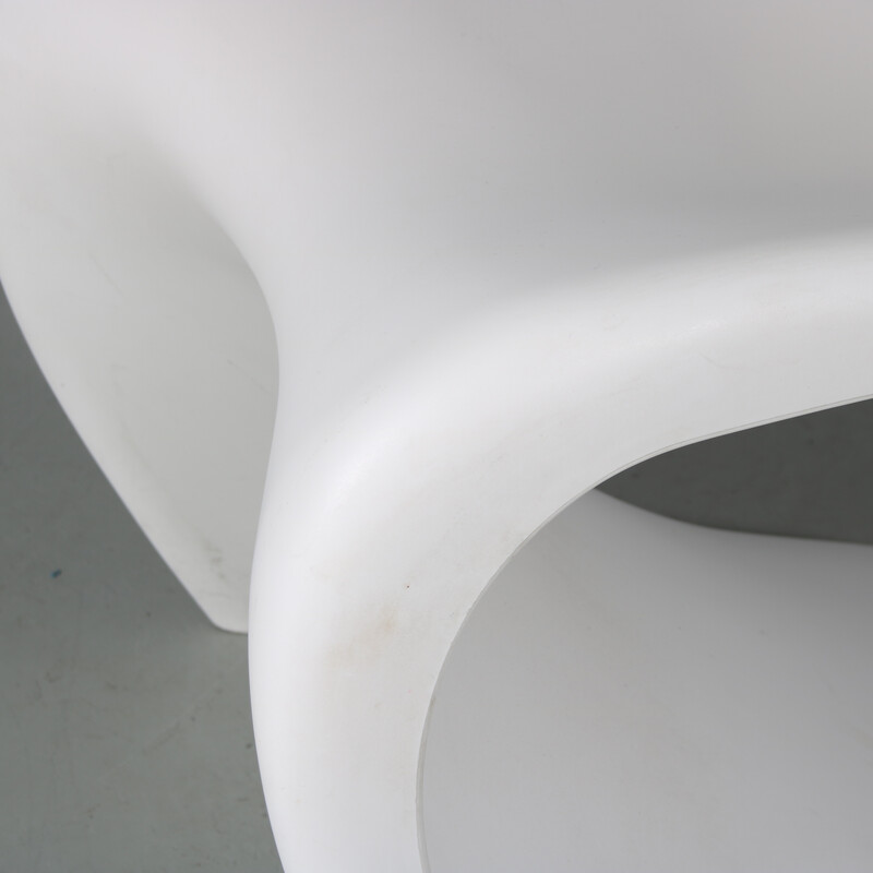 Ensemble de 4 chaises vintage en plastique blanc par Verner Panton pour Vitra, Allemagne 1990