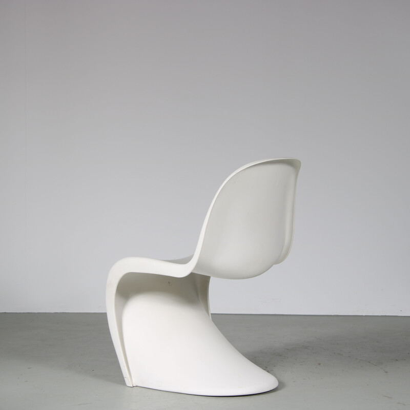 Set of 4 vintage white plastic chairs by Verner Panton for Vitra, Germany 1990s