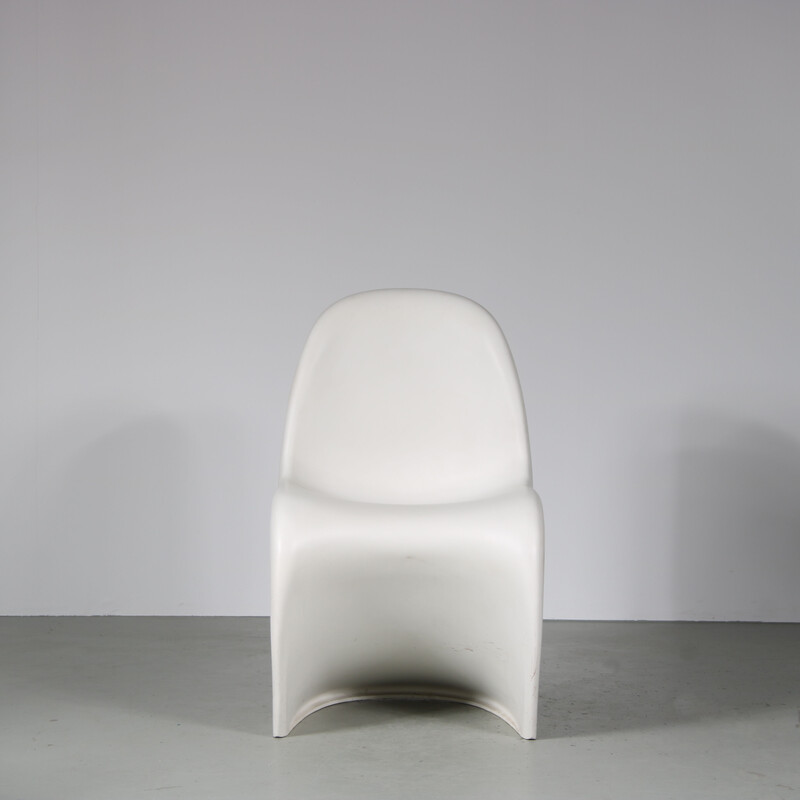 Ensemble de 4 chaises vintage en plastique blanc par Verner Panton pour Vitra, Allemagne 1990