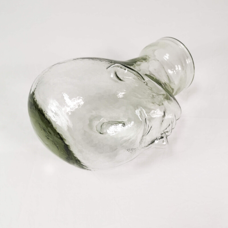 Vintage glass head sculpture, Germany 1970s