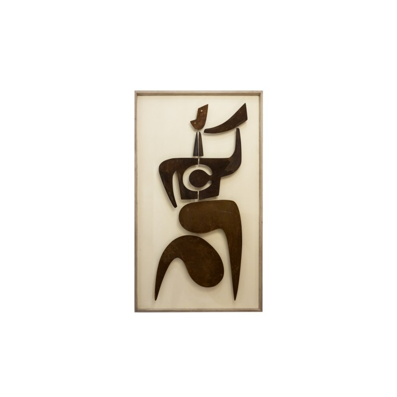 Panneau vintage "Clairon la trompette" avec cadre en chêne, France