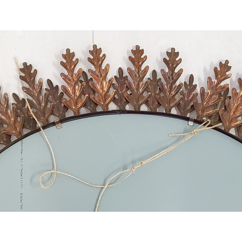 Espejo vintage de hojas de latón, 1960