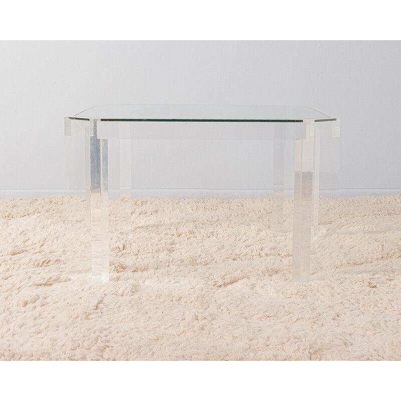 Vintage glass coffee table, Germany 1960s