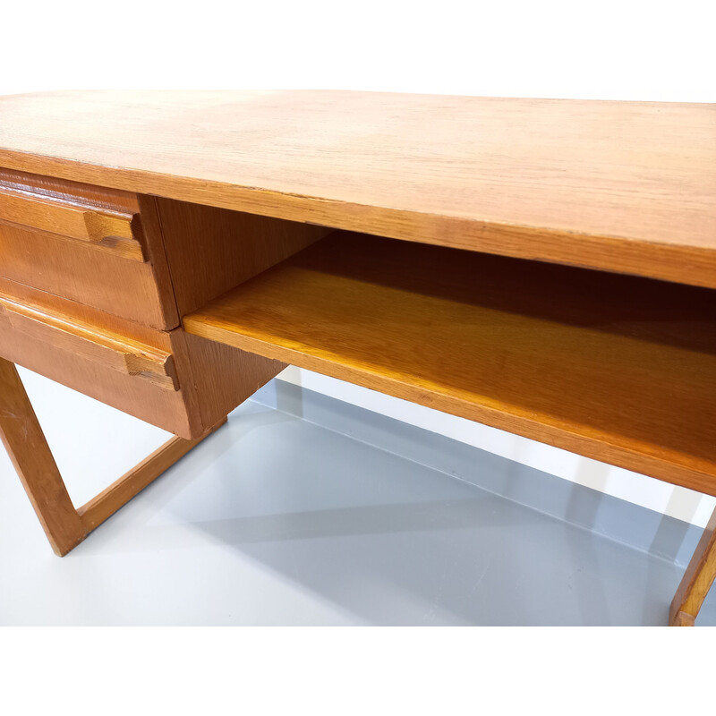 Mesa de carvalho Vintage com pernas de trenó, 1960