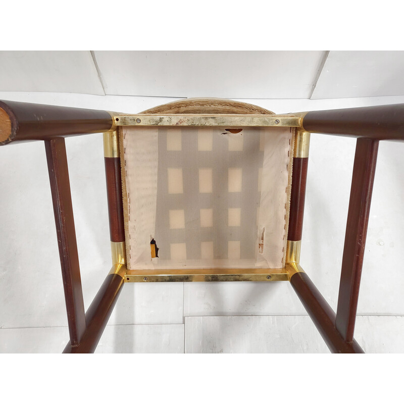 Vintage-Stuhl aus vergoldetem Messing und Mahagoni, 1970