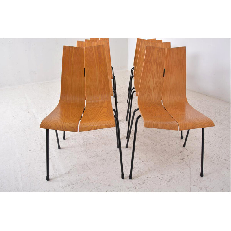 Lot de 8 chaises vintage Ga par Hans Bellmann pour Horgen-Glarus, Suisse 1960