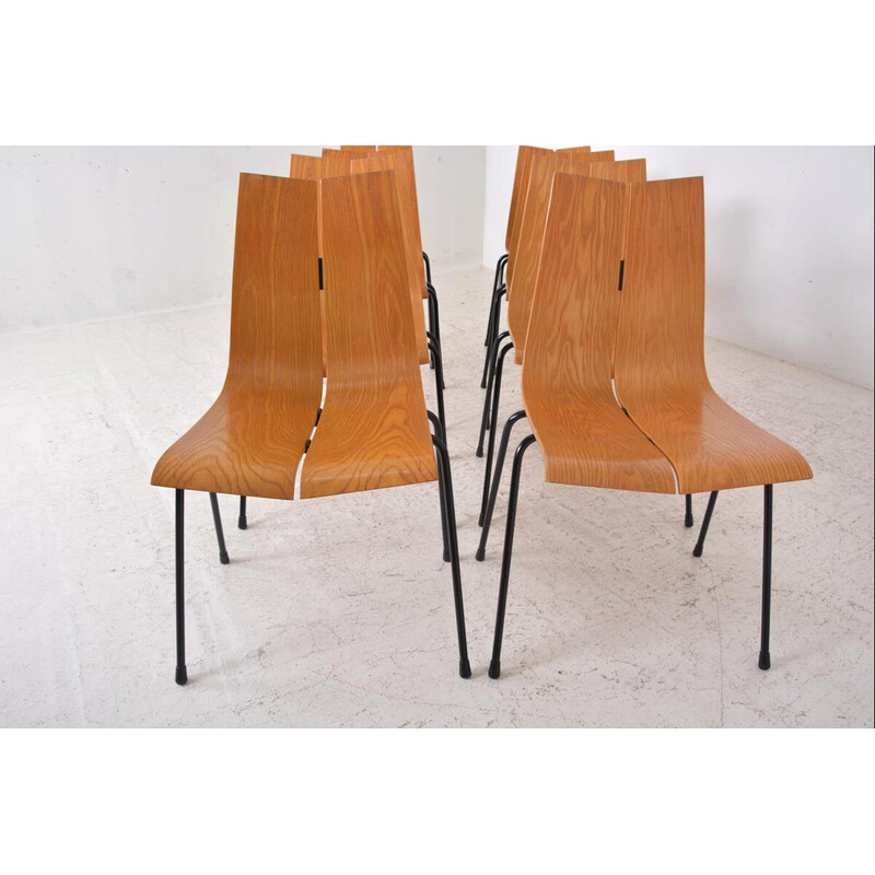 Set of 8 vintage chairs Ga by Hans Bellmann for Horgen-Glarus, Switzerland 1960