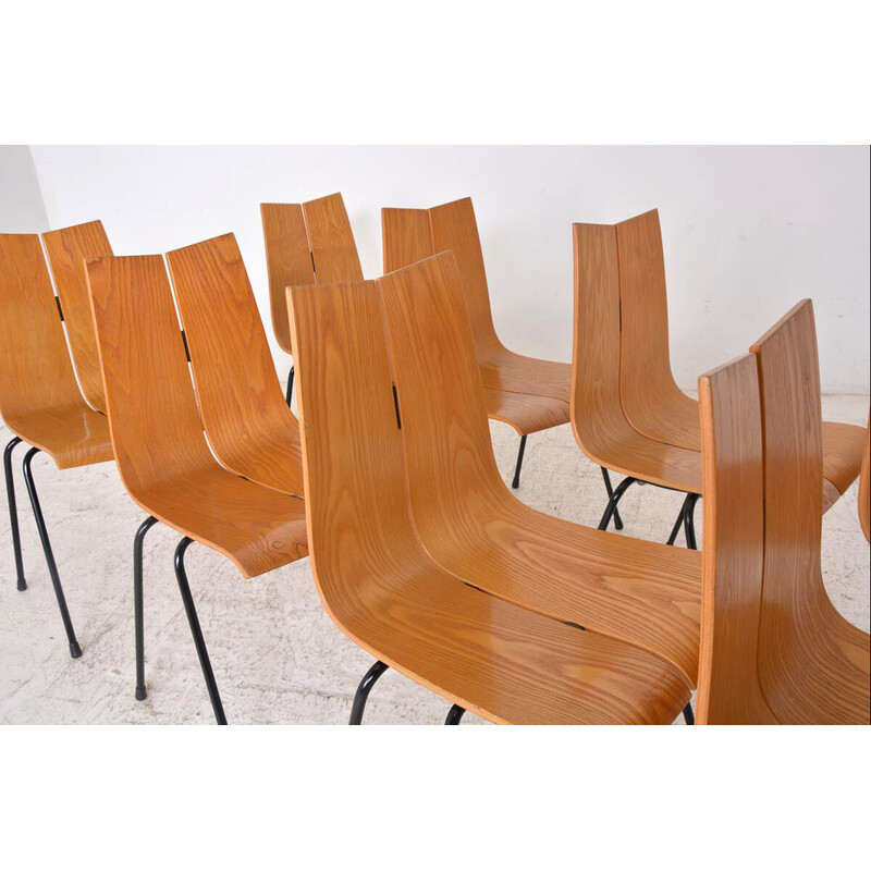 Lot de 8 chaises vintage Ga par Hans Bellmann pour Horgen-Glarus, Suisse 1960