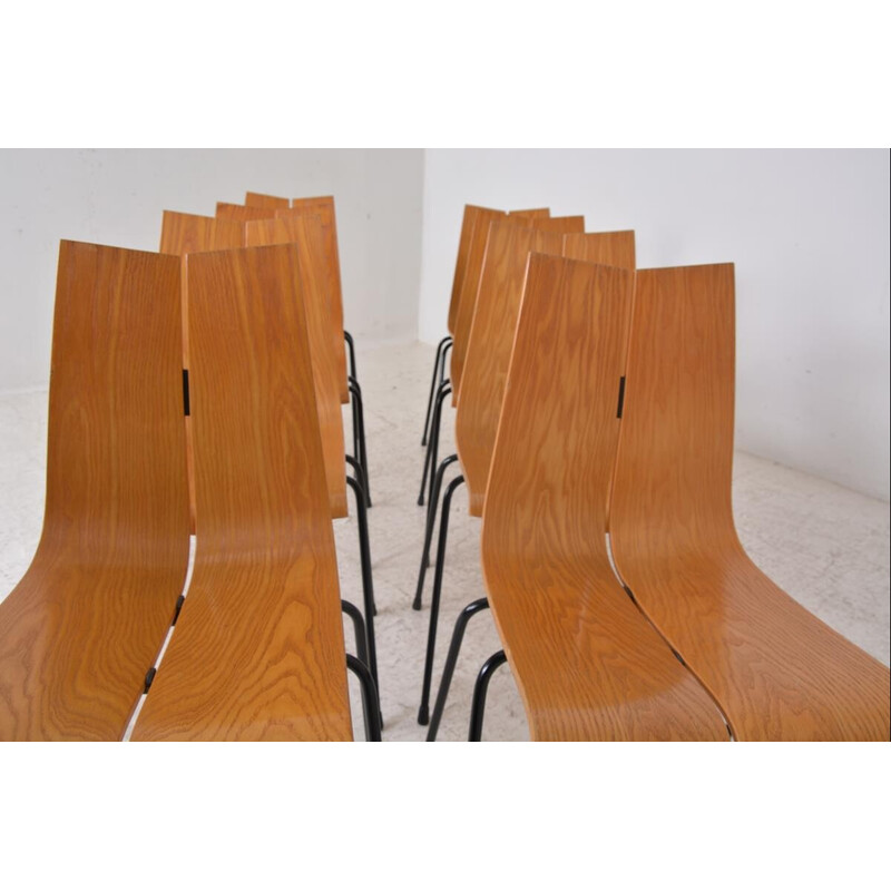 Set of 8 vintage chairs Ga by Hans Bellmann for Horgen-Glarus, Switzerland 1960