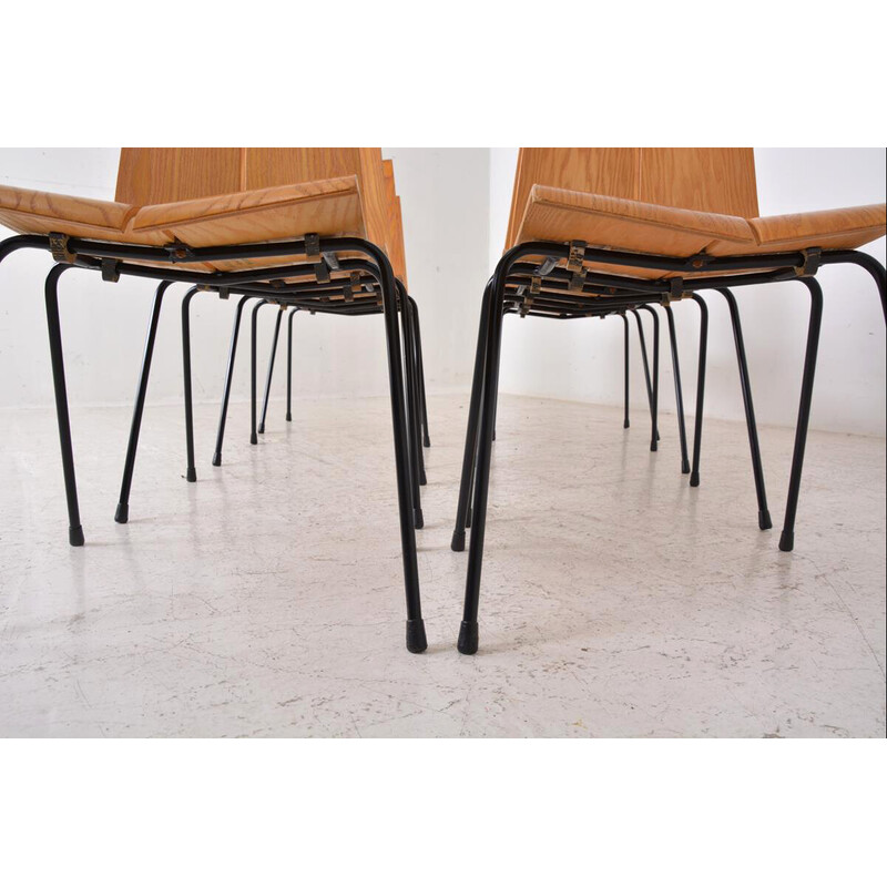 Set of 8 vintage chairs Ga by Hans Bellmann for Horgen-Glarus, Switzerland 1960